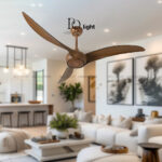 Quạt Trần Đèn Trang Trí Cao Cấp Cánh Gỗ – QT62
